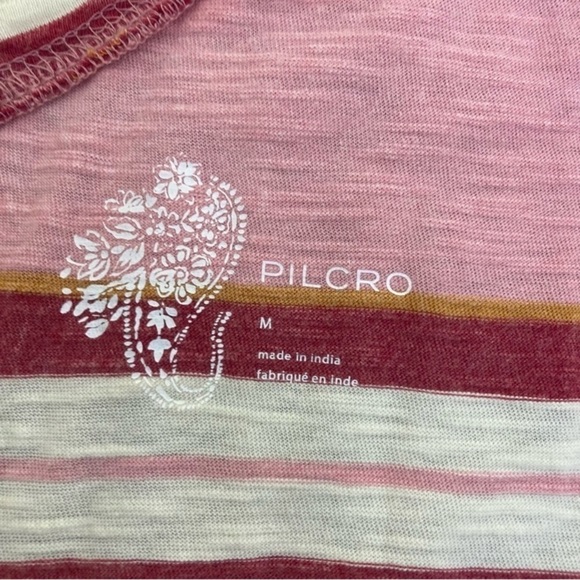 Anthropologie Pilcro Ruffled Open-Back Slouchy Oversized Shoulder Top Striped - Picture 14 of 16